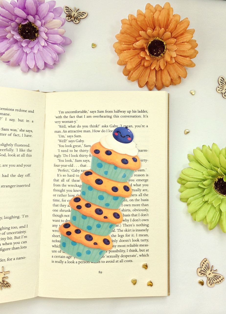 Blueberry Cupcake Bookmark