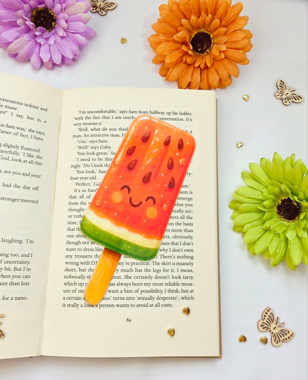 Kawaii Watermelon Popsicle Bookmark