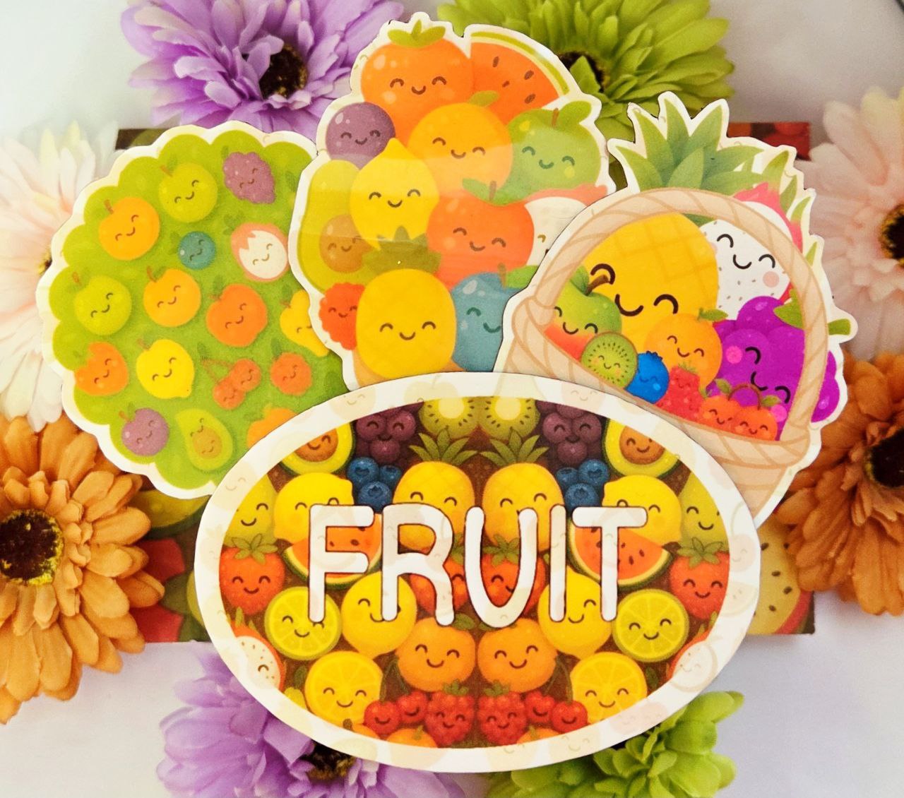 Fruity Smiles Magnet Collection -Pack of 4 Magnets