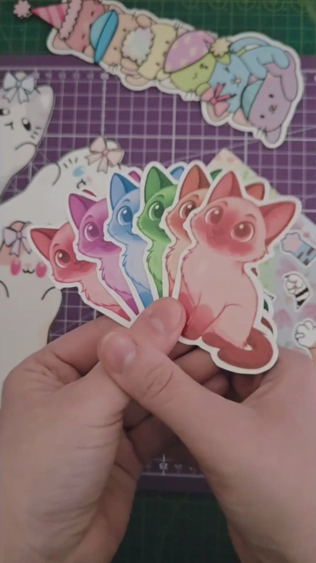 Fairy Rainbow Cats Large Glossy Sticker Pack