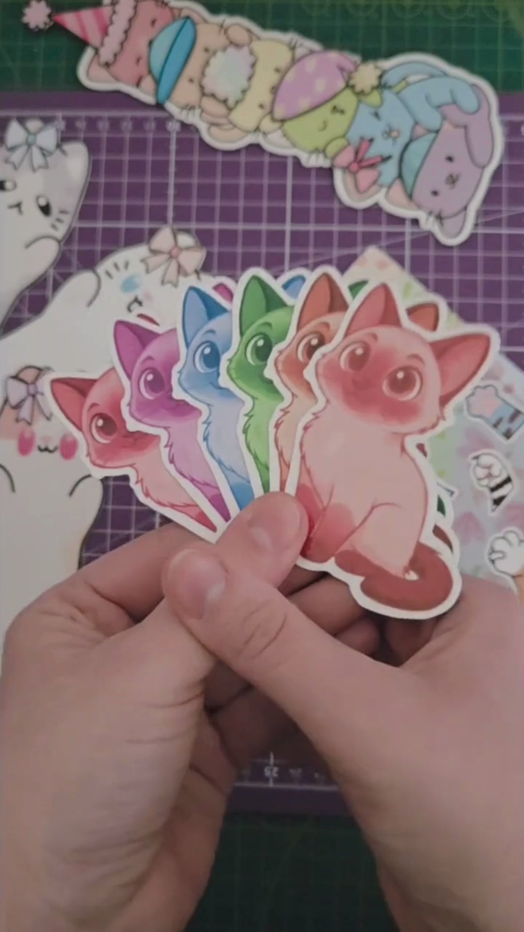 Rainbow Cat Tower Glossy Sticker Pack