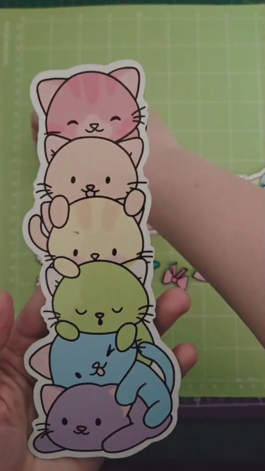 Rainbow Cat Tower Interactive Fridge Magnet